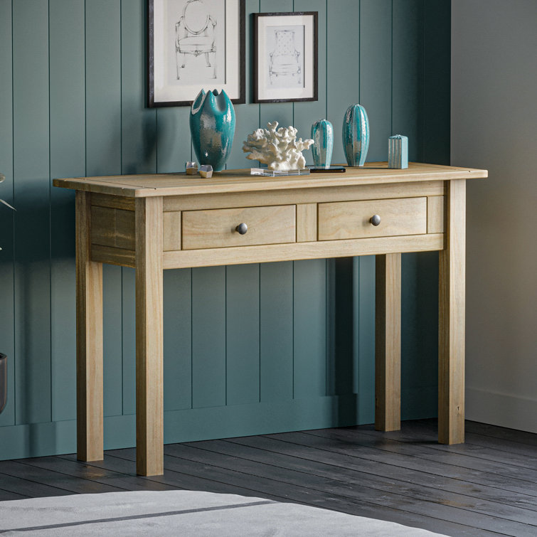 Brambly Cottage Somers 2 Drawer 110Cm Solid Wood Console Table, for ...